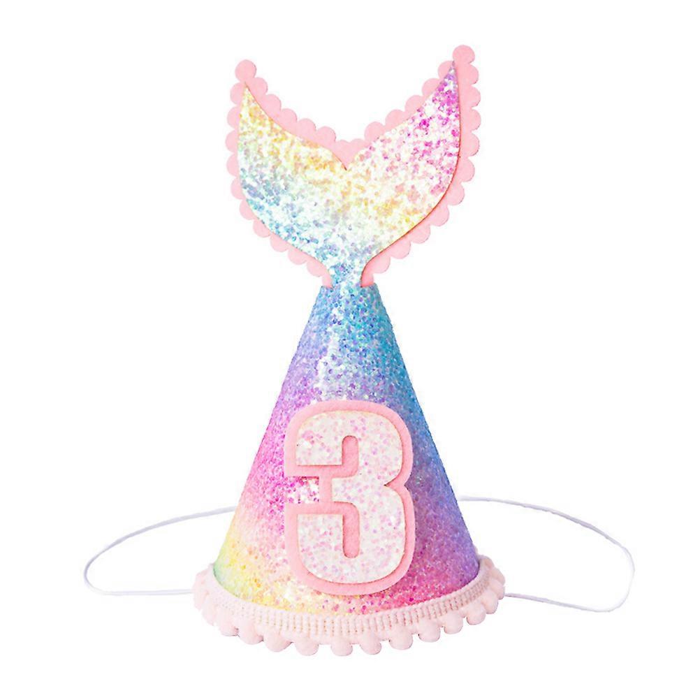 Mermaid Tail Birthday Hat for Party in Assorted Color Made of Synthetic Material 1 Pc