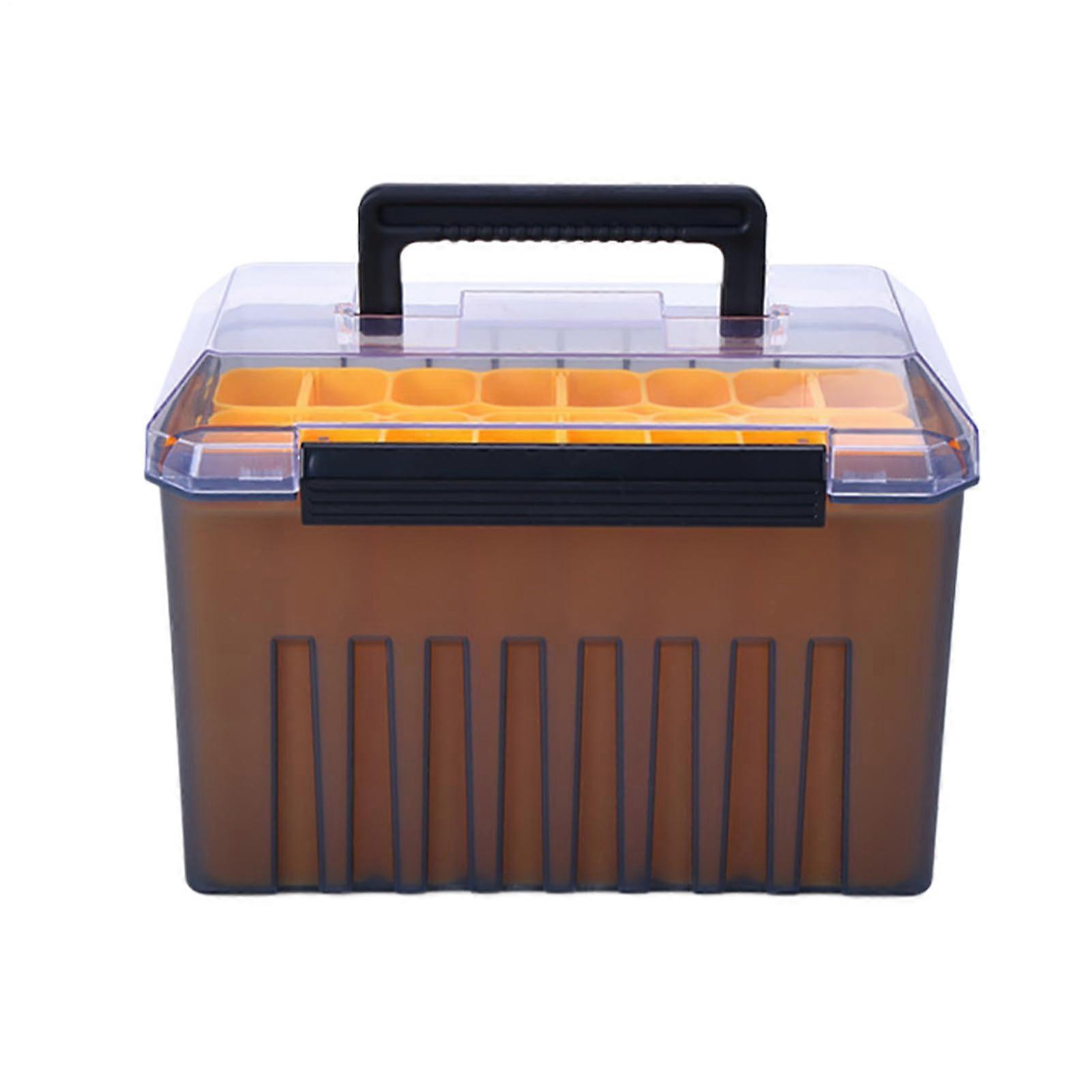 Lure Storage Case - Hard Carry Handle, Large Capacity Compartment, Lure Separator | Fishing Utility Box Design, Clear Easy-Access Lid