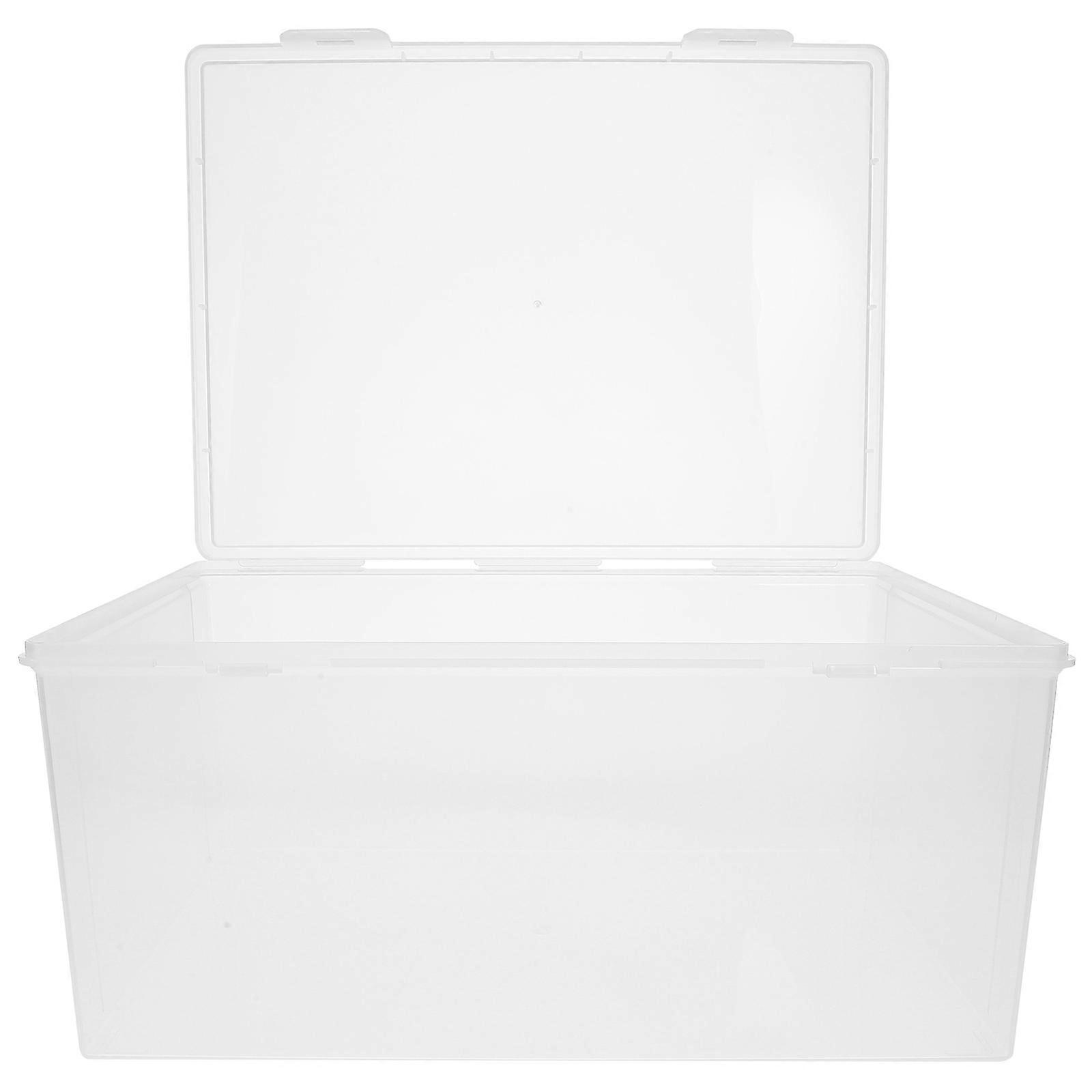 Document Case PP Transparent Plastic File Box with Stackable Design for Storage Use