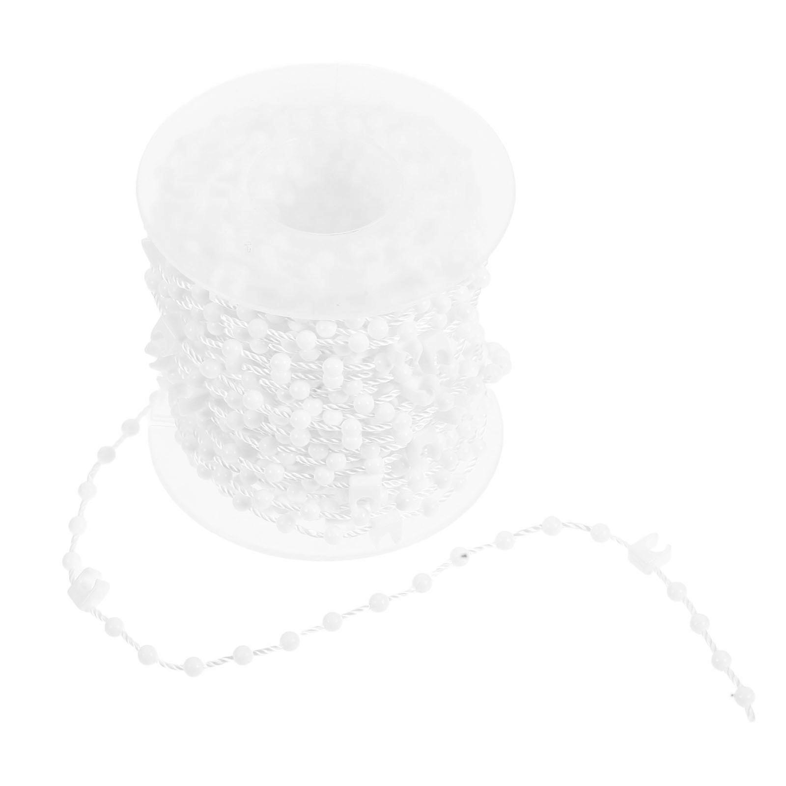 Roman Blind Bead Chain Replacement Smooth Operation For Residential Use 10m White Pvc 1 Roll
