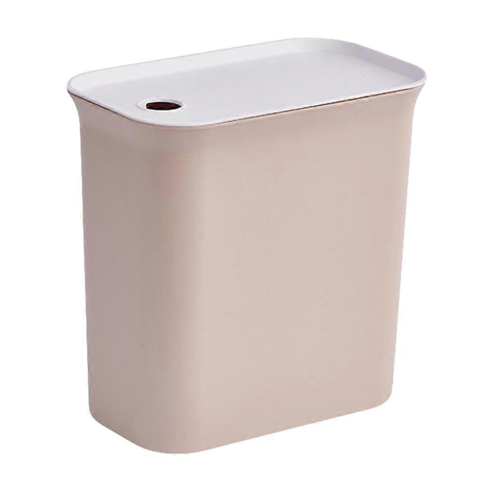 Standing Trash Can with Lid for Bathroom Kitchen Toilet Garbage Bin