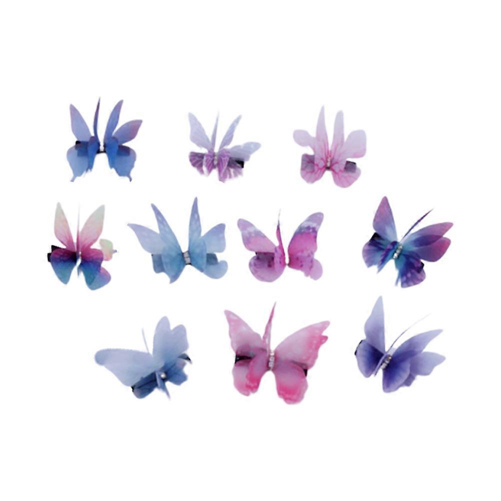 Kids Hair Clips Simulation Shaped Colorful Double-Layer Barrette Bobby Mixed Style 10Pcs