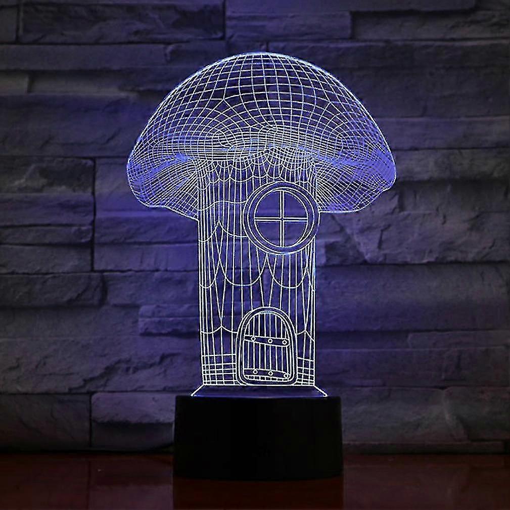 Mushroom 3d Led Night Light Bedroom Table Lamp Color Changing