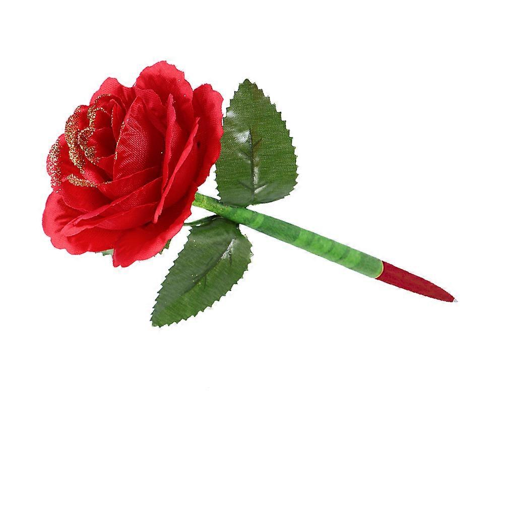 Artificial Flower Ballpoint Pen Creative Rose Pen Student Supplies Writing 6Pcs