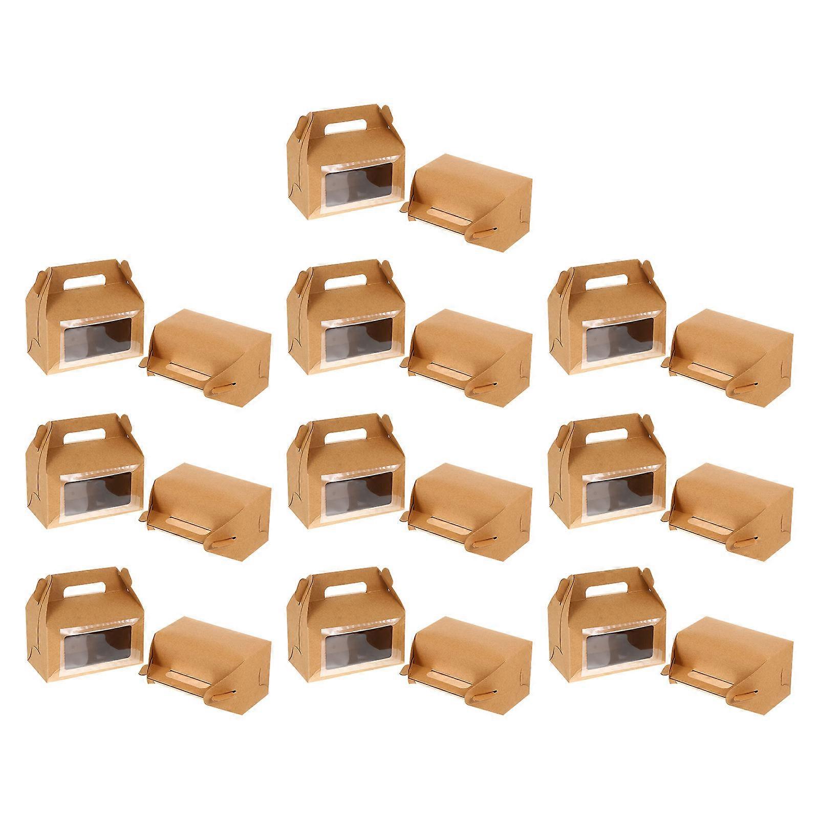 Kraft Paper Cake Box Versatile Packaging Tea Rooms 18x18x9.5cm Assorted Color 20Pcs