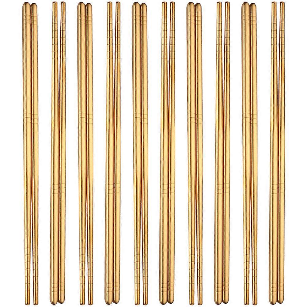 Compact Food Chopstick All Users Daily Use No Food Residue Absorption Stainless Steel 10Pairs
