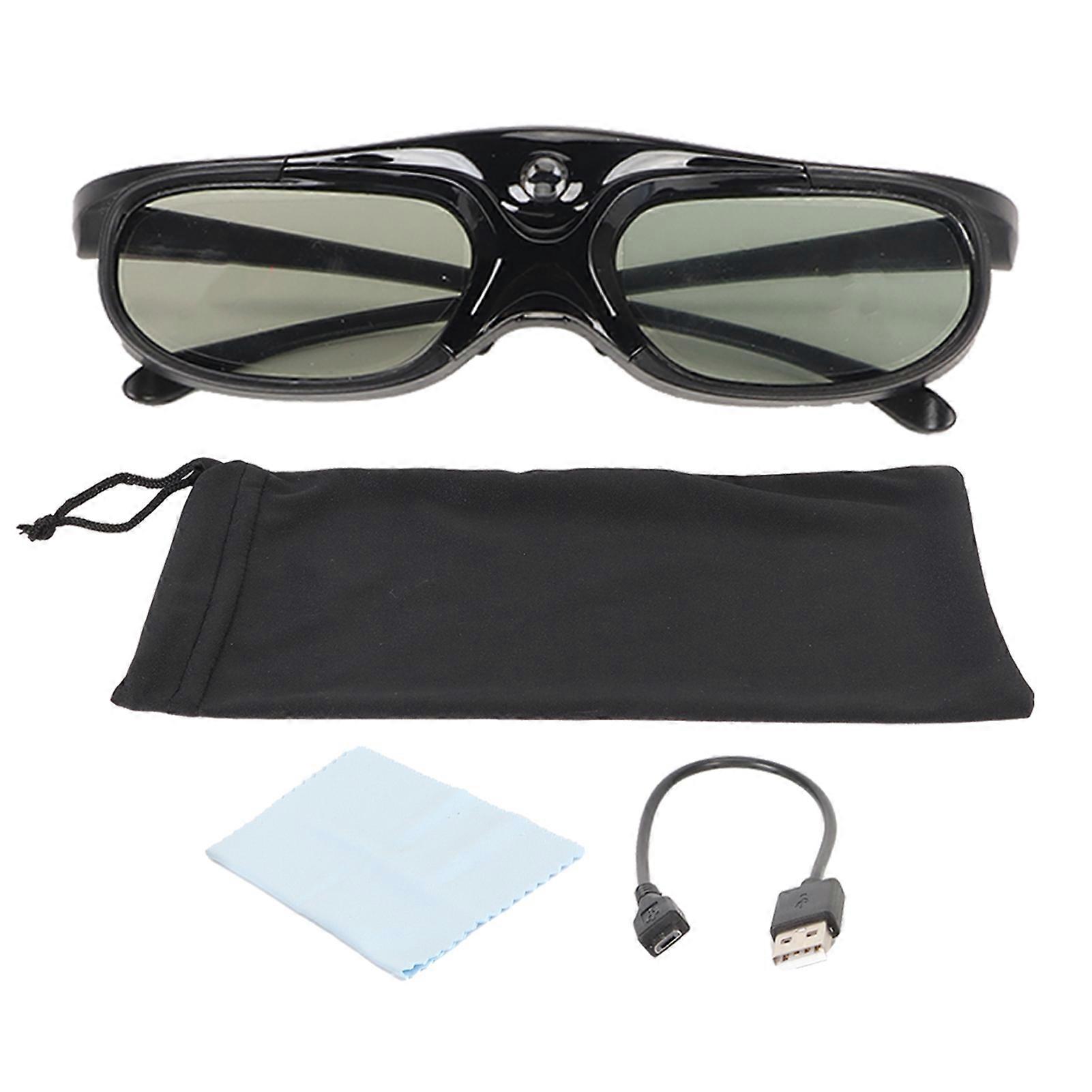 DLP Link 3D Glasses 144Hz Rechargeable High Light Transmission 3D Active Shutter Glasses for All 3D DLP Projectors