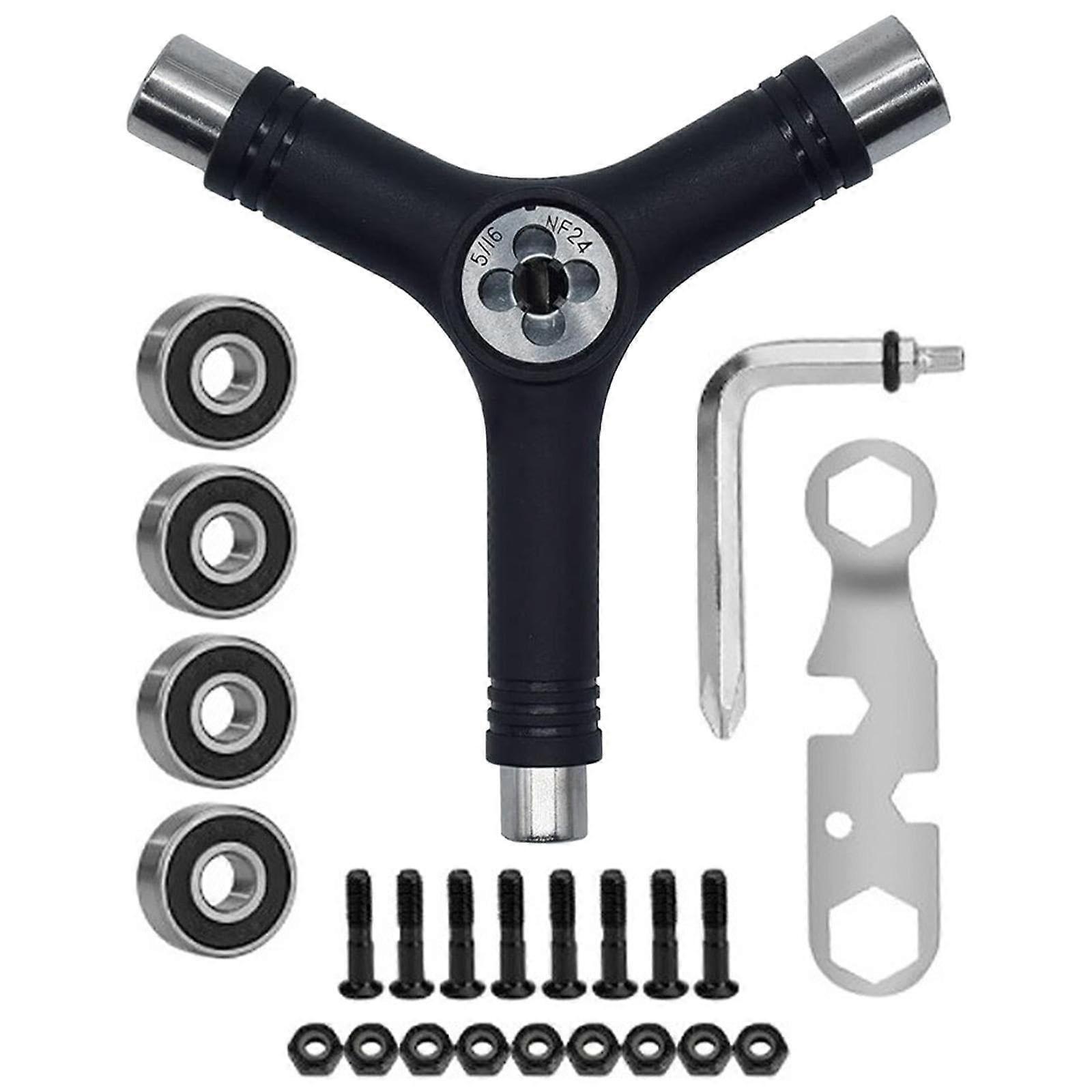 Skateboard Hardware Kit Skate Tool Head Screwdriver Skate Key Accessories Skateboard Tool for Quad Skate Skateboard