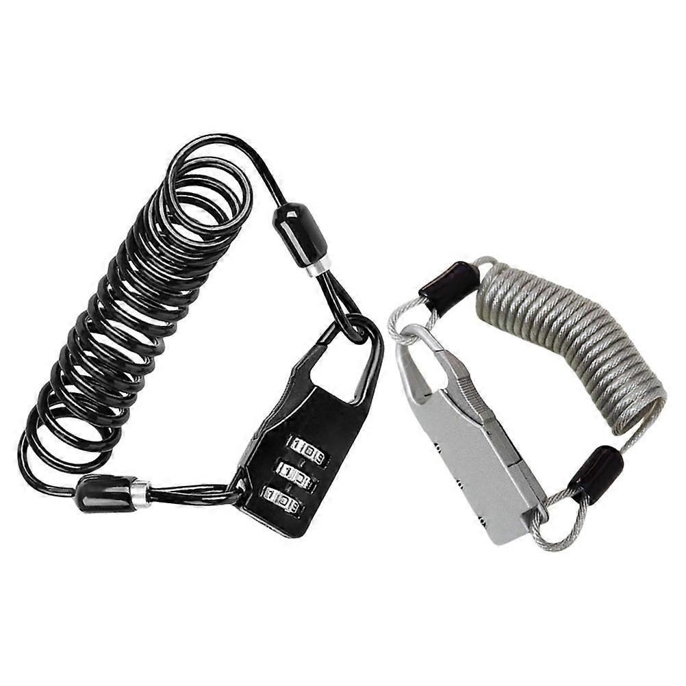 Strong Bike Lock Code Bike Helmet Lock Durable Performance Black 2Pcs