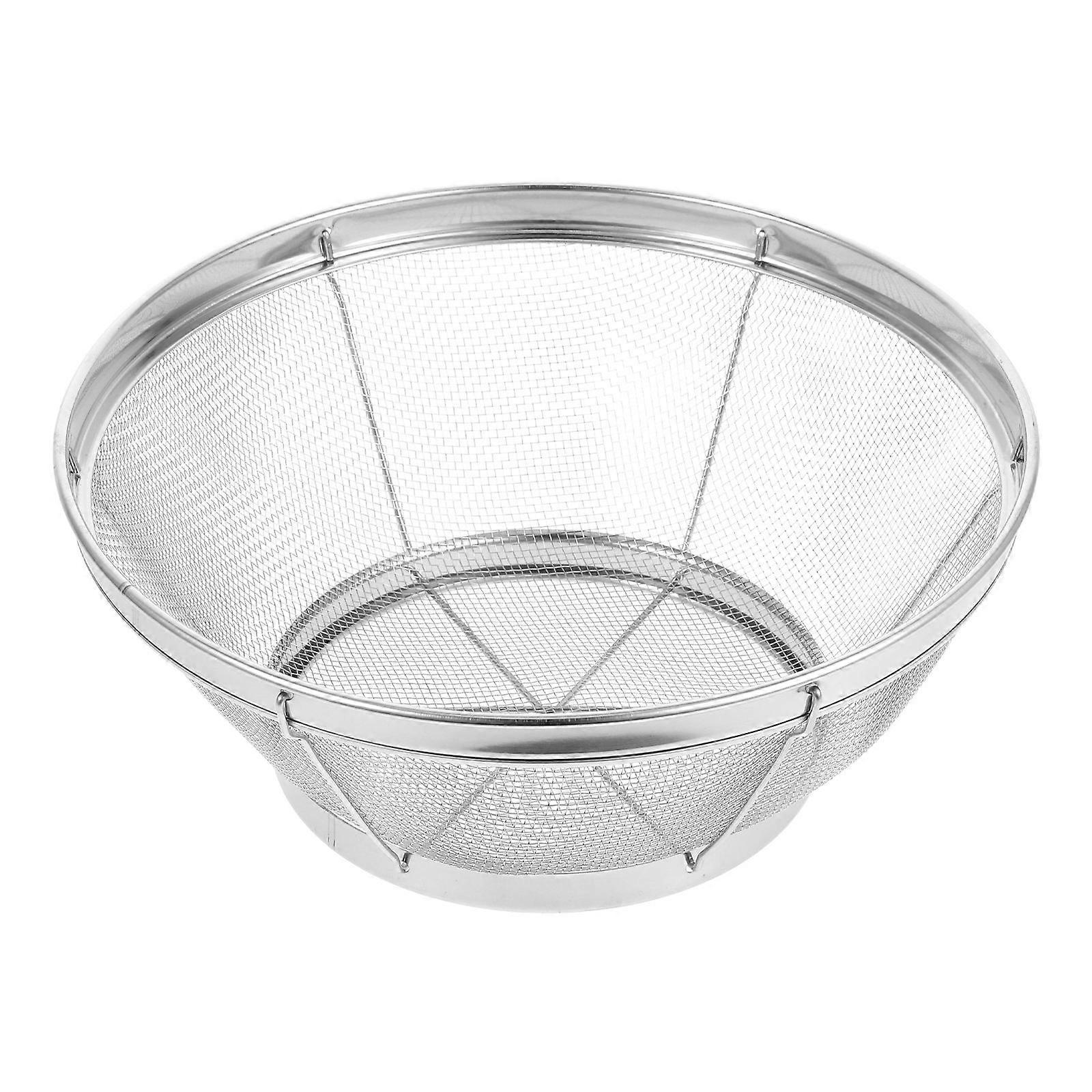 Stainless Steel Strainer Colander with Stable Base Silver for Home Use