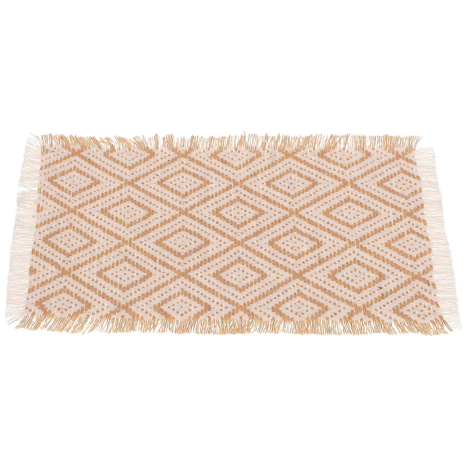 Handwoven Decorative Carpet with Detailed Patterns for Dollhouse and Miniature House Accessories