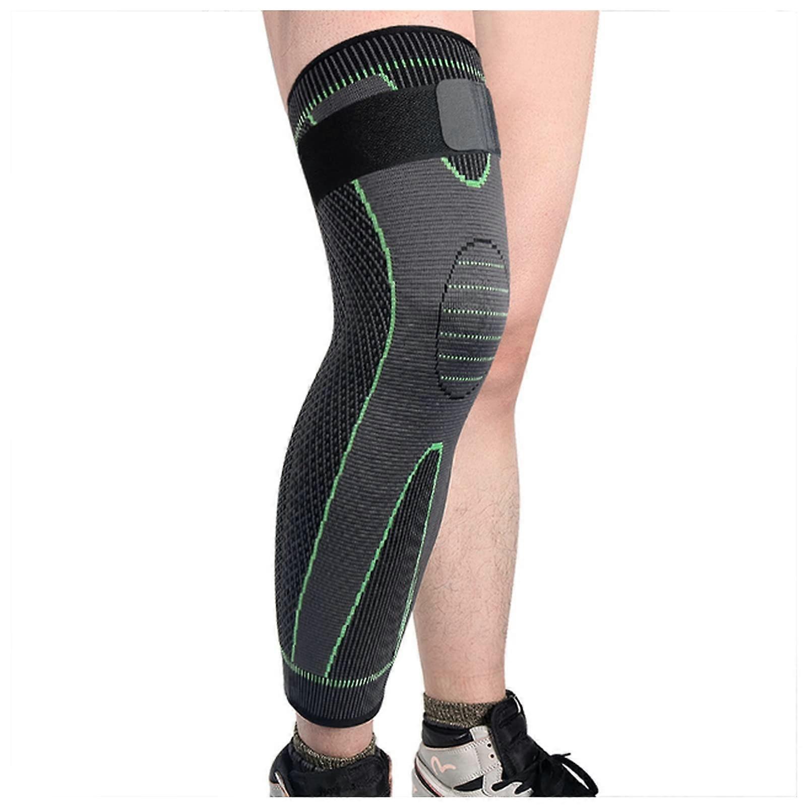 Knee Pads, AntiSlip, Elastic Knee Sleeve, Compression Support, Size L, AllDay Comfort, Green
