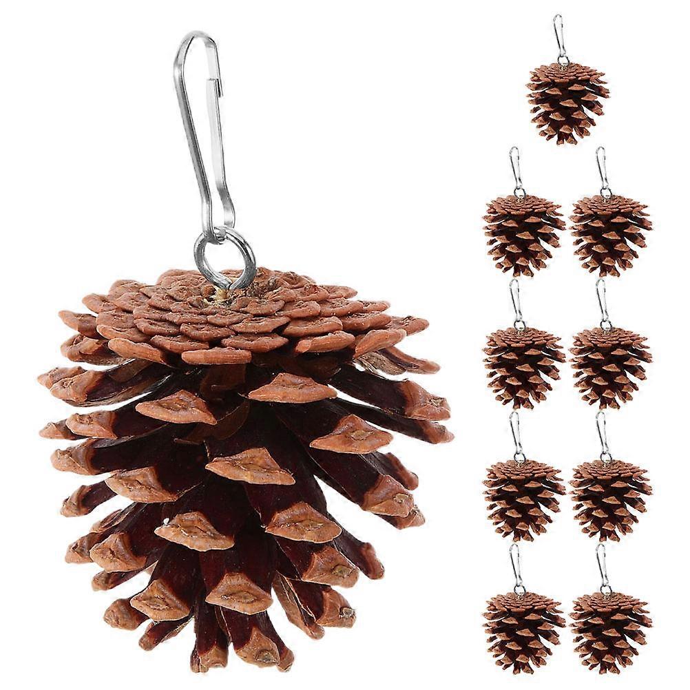 Bird Cage Toys Natural Pine Cone Parrot Teething Toy Cage Decoration For Small To Medium Birds 4-5cm Pine Cone 10Pcs