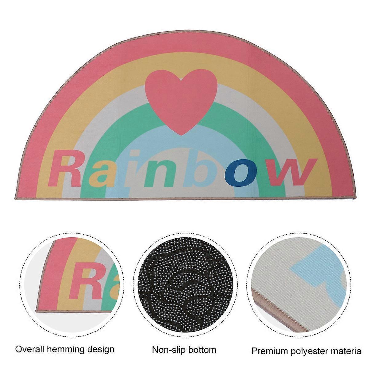 Floor Mat For House Semi Circular Door Mat Non Slip Assorted Color 90X45CM 1Pcs