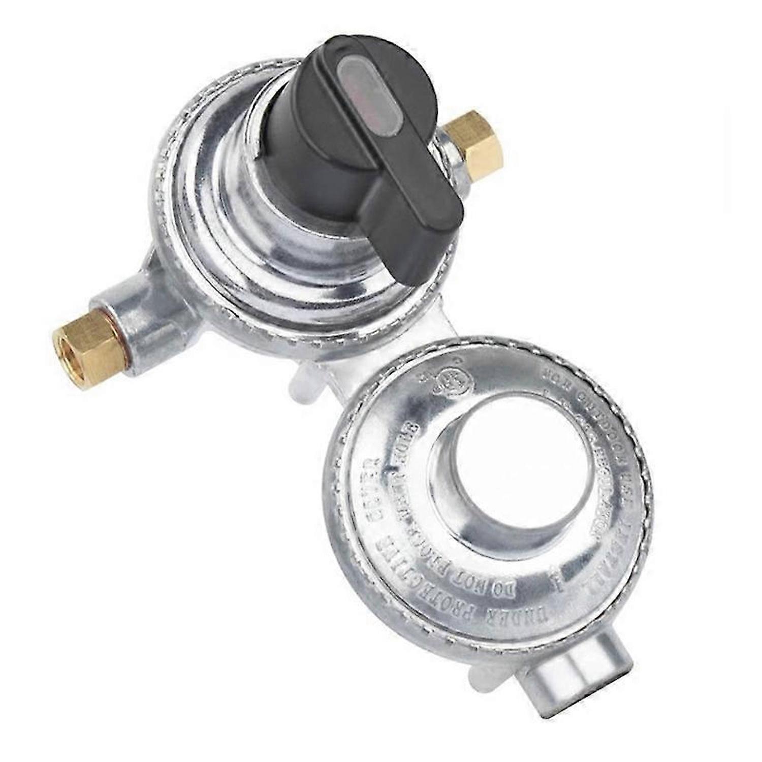 2-Stage Automatic Changeover LP Propane Gas Regulator , 1/4Inch SAE Inverted Flare for RV Camper Tra