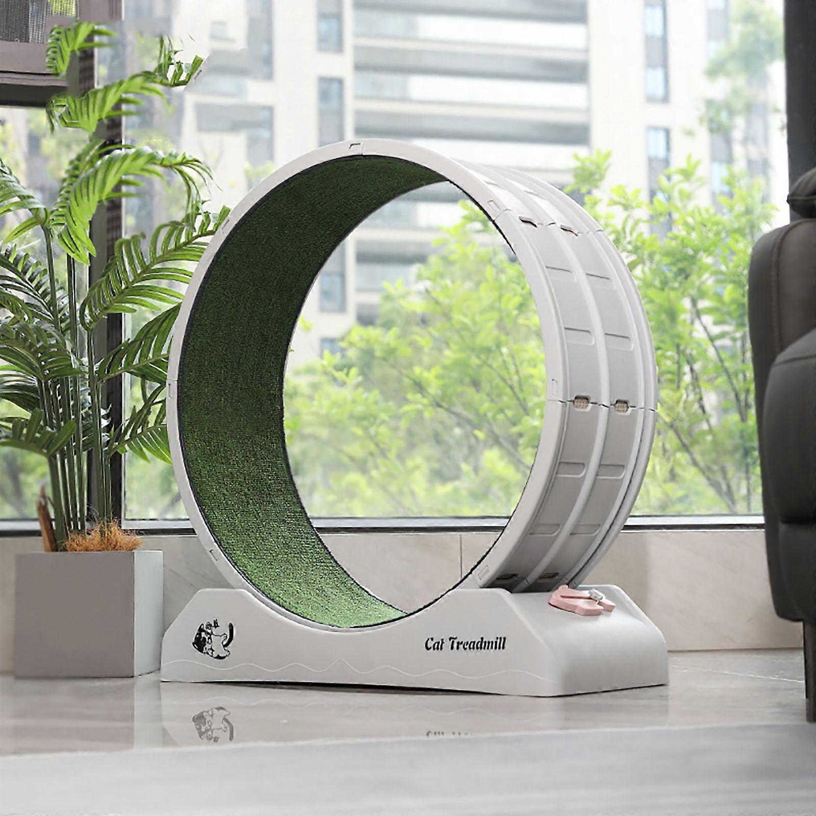 Cat Training Wheel Indoor Treadmill for Cats, Easy to Assemble, Silent Running, 79*85*33cm, Gray