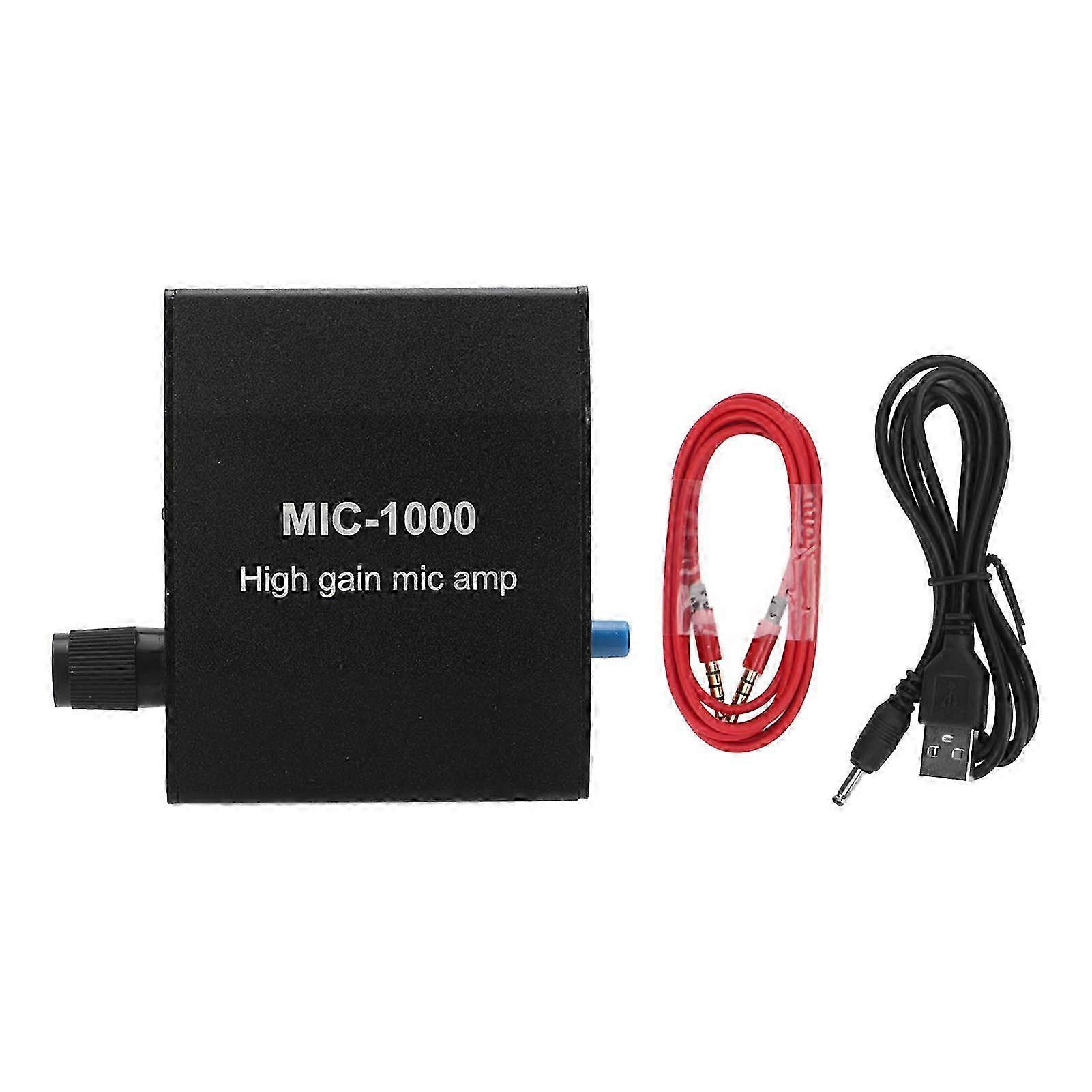 Microphone Amplifier Audio Amp High Gain 1000 Times Amplification Accessory Set Kit
