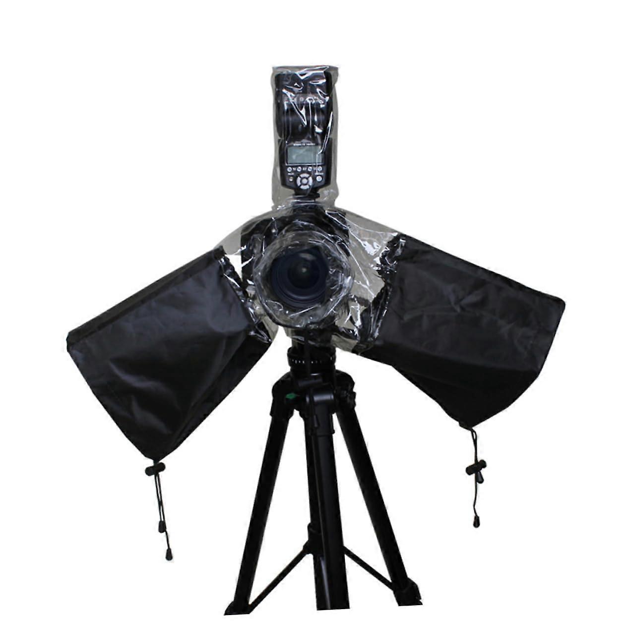 Flash Protection for SLR Camera - Waterproof Dustproof Rain Cover with Arm and Lens Protection, Black, All Weather Compatibility