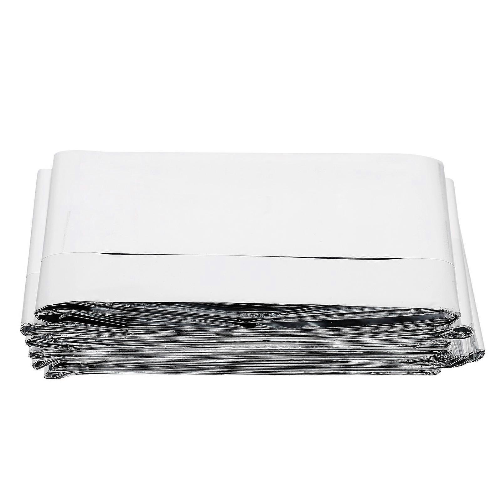 Folding Insulation Blanket Double Sided PET Material Outdoor Use Silver Color 1pc Lightweight and