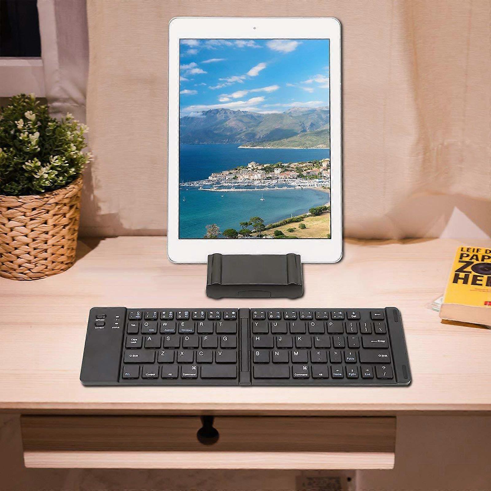 Portable Folding Metal Bluetooth Keyboard with Case - Compact and Durable Design