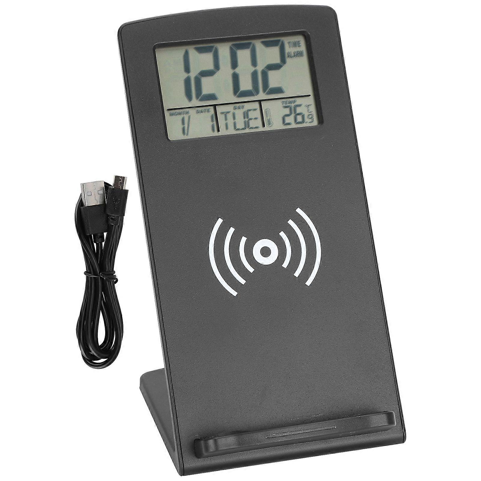 2025 Latest Model  Wireless Charging Alarm Clock Time Date Week Temperature