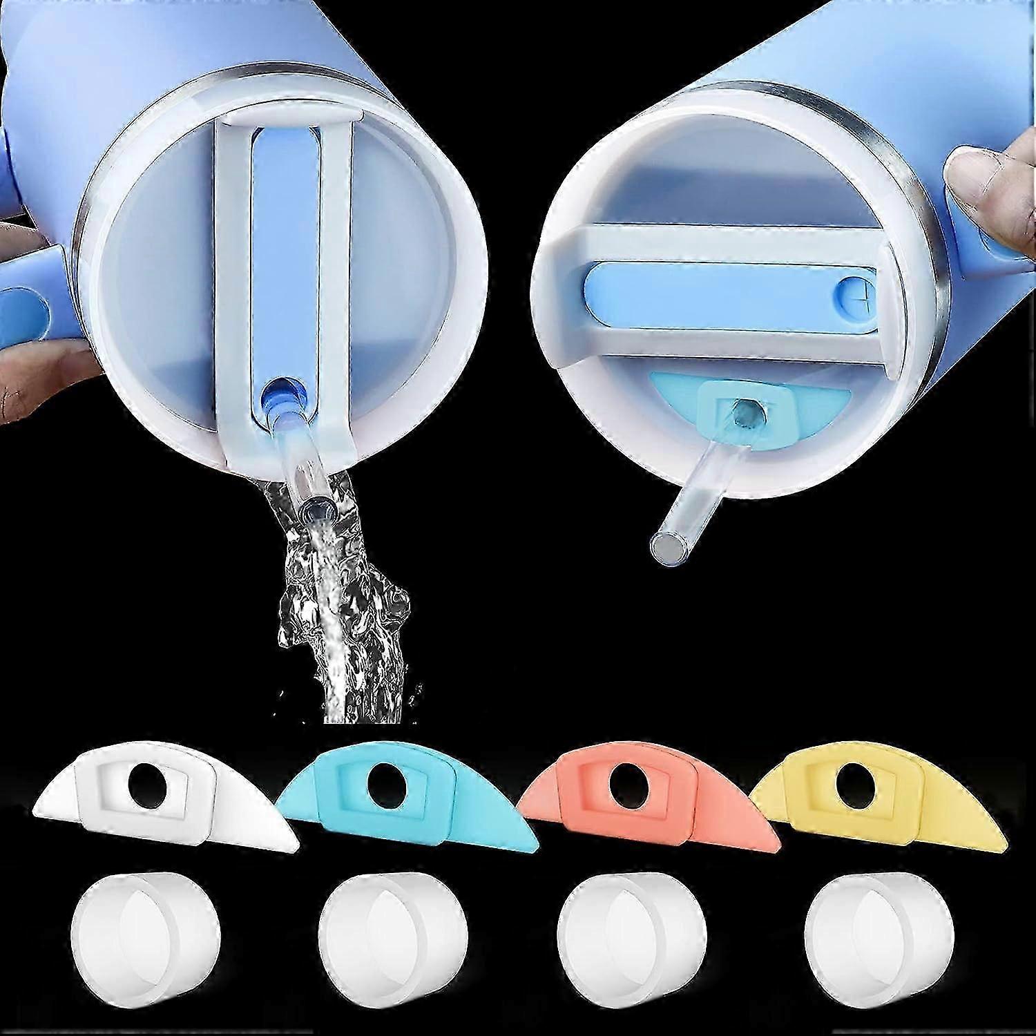 スタンレー40オンス30オンスタンブラー用4セットスピルストッパー、スタンリークナチャーH2.0フローステートタンブラーと互換性のあるリークストッパー