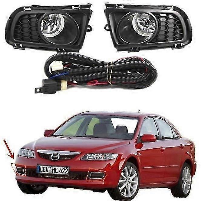 Suitable For 06-10 Mazda 6 Mazda 6 Mazda 6 Fog Lamp + Wiring Harness Lamp Bumper Lamp Modification