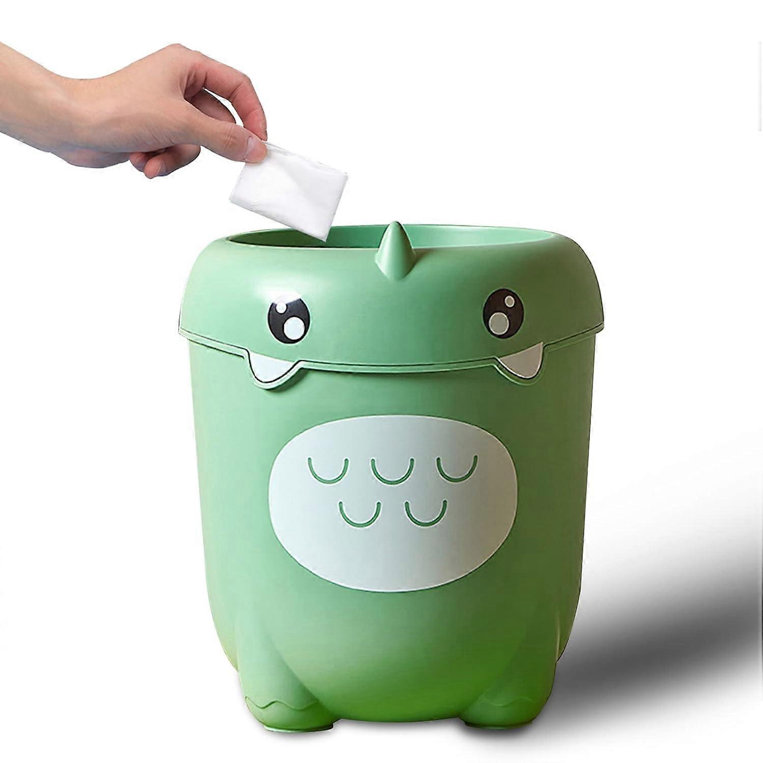 ZENGO Cartoon Garbage Bin Dinosaur Trash Can Plastic Garbage Can Waterproof Wastebasket Garbage