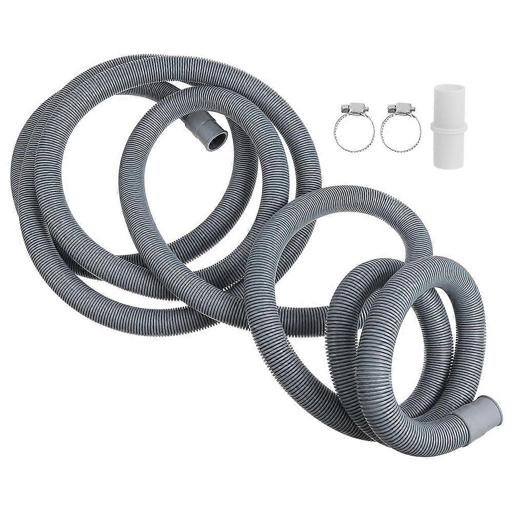 Extension Washer Hose Universal Extension Kit For Home Kitchen Grey 300cm Length 2.5cm Diameter Water Draining 1 Set