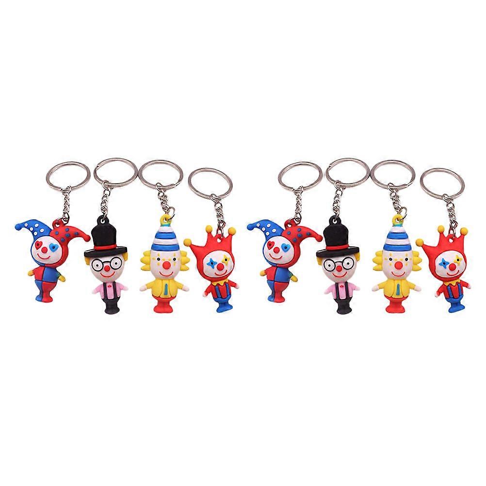 8pcs Clown Key Rings for Keys Made of Alloy in Assorted Color Durable and Practical Decorative