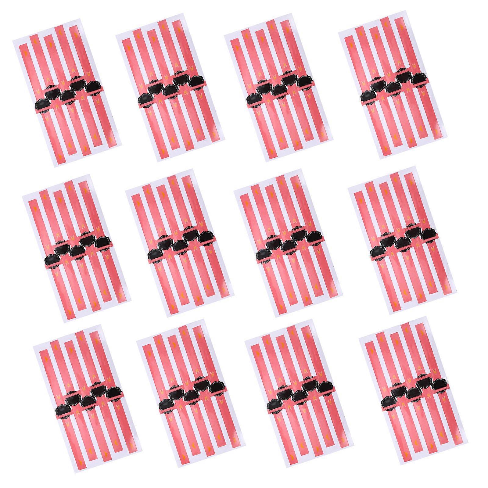 Mini Cake Container Adhesive Stickers Pink Baking 100Pcs