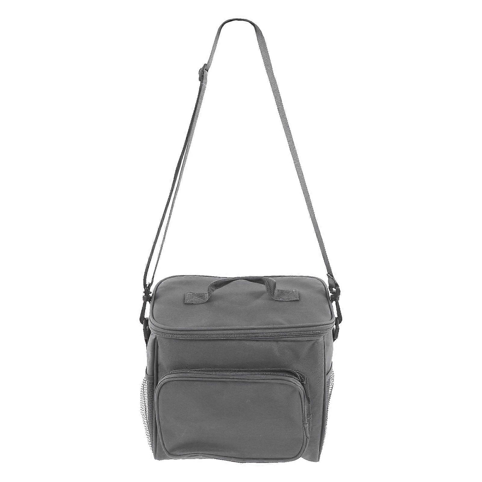 Lunch Bag Oxford Cloth Large Capacity Handheld Shoulder Thickened 2 Layer Insulated Thermal Lunch Box for Picnic Camping Grey YMHC