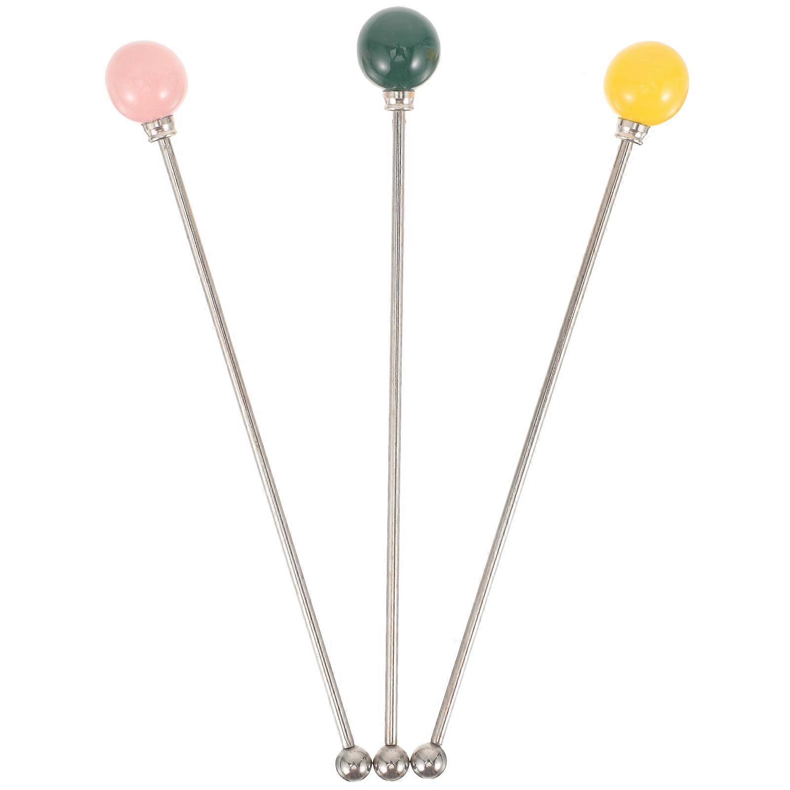 Here's a refined and professional product description based on your input:
**3PCS Candy Color Metal Swizzle Sticks – Reusable Beverage for