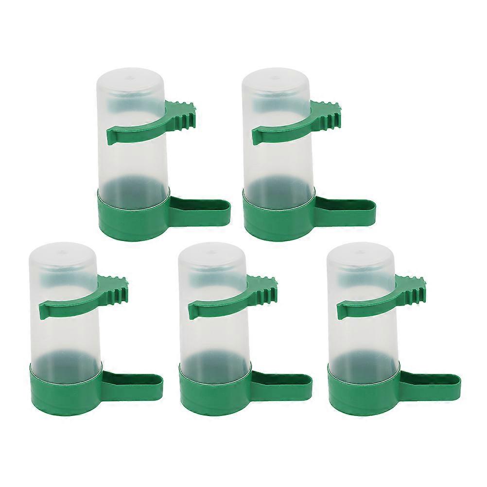 5pcs Automatic Water Feeder for Parrots – Lightweight Reusable Plastic Bird Drinking Dispenser with Safe Spill Proof Design for Cage Use
