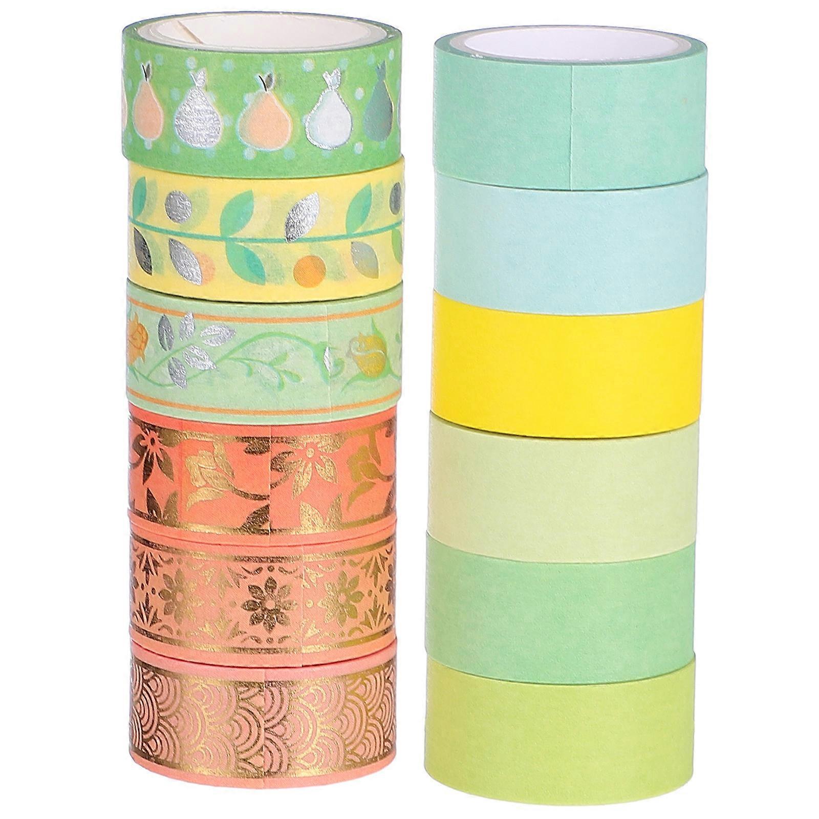 Gold Foil Decorative Tape 12 Rolls – Aesthetic Washi Tape for DIY Crafts, Scrapbooking, Party Decorations – Safe Material