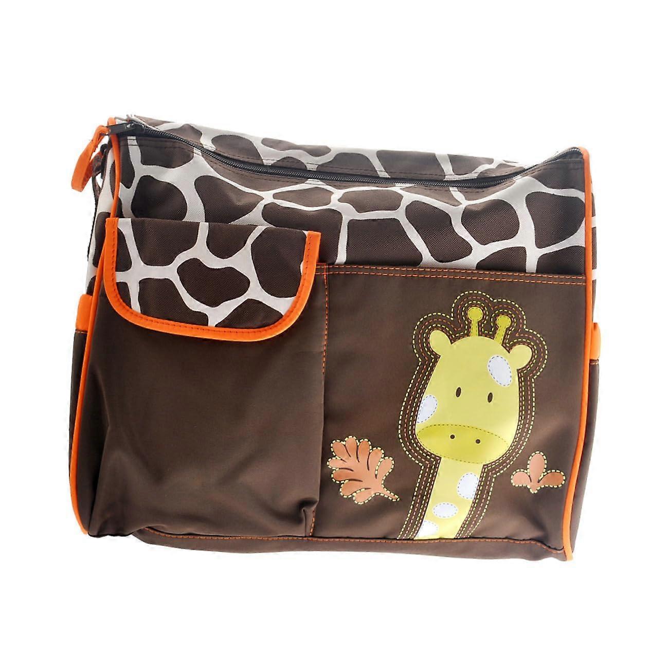 Baby Nappy Changing Bag High Capacity Travel Handbag for Mums, Orange Waterproof Mummy Diaper Bag with Multiple Pockets