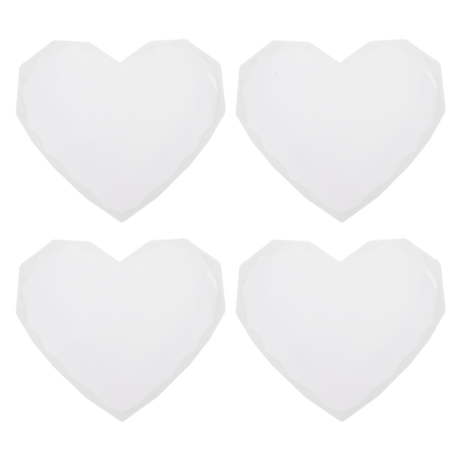 4pcs Heart Shaped Silicone Coaster Molds for Crystal Epoxy Casting Crafts