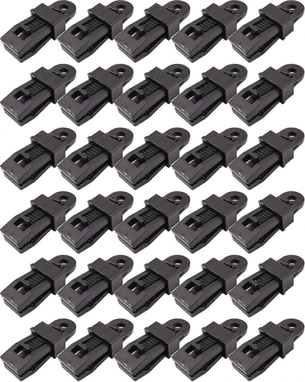 20 Pcs Heavy Duty Tarp Clips with Lock Grip - Durable Black Plastic Tarpaulin Clamps, Multi - Use for Tents, Shade Cloth, Outdoor Covers & Camping Set