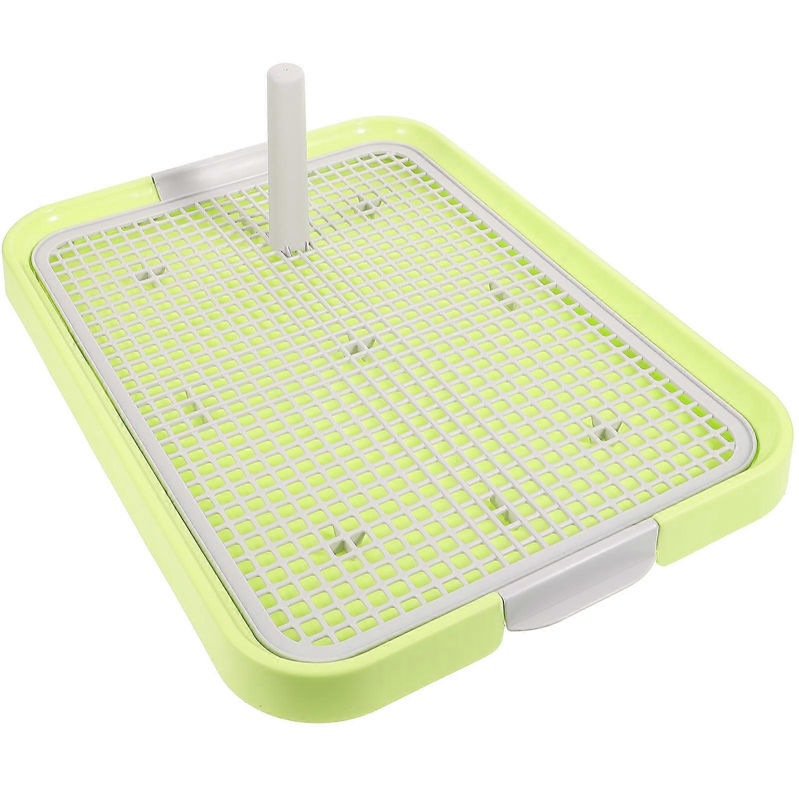 Light Green Plastic Dog Potty Tray with Mesh Bottom for Easy Cleaning and Antislip Use 7.5 x 11.8 inches