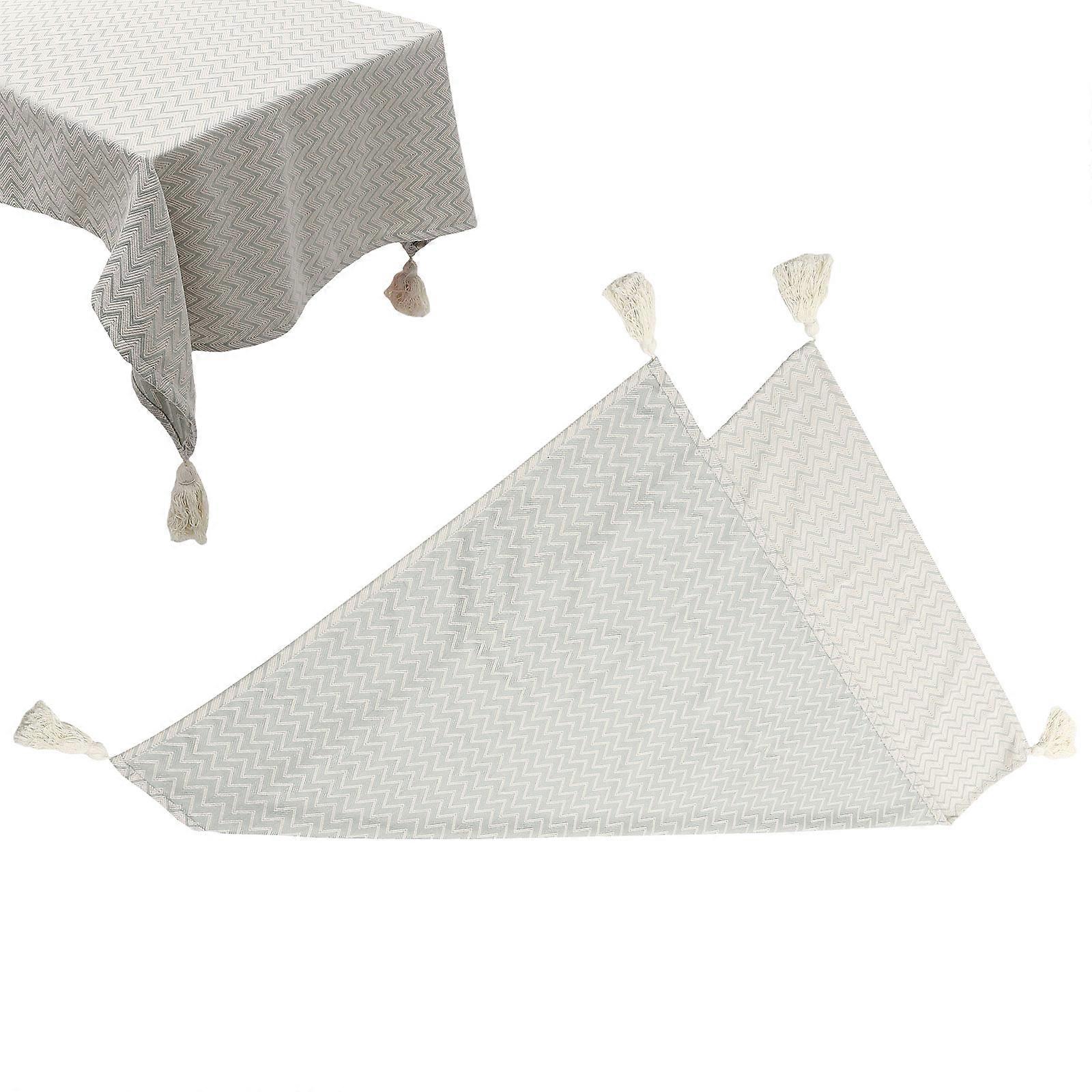 Racked Pattern Tablecloth Home Decor Table Cloth for Party and Wedding Blue 140X100CM Decorative 1Pack