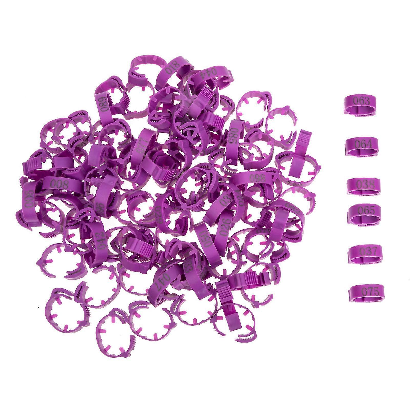 100Pcs Numbered Chicken Leg Bands for Easy Identification