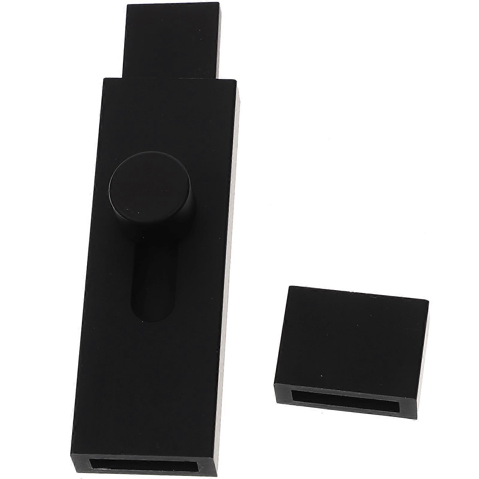 Slide Door Locks Sliding Door Security Rectangular Black 4 Inch for Cabinets Office Use 1Pack