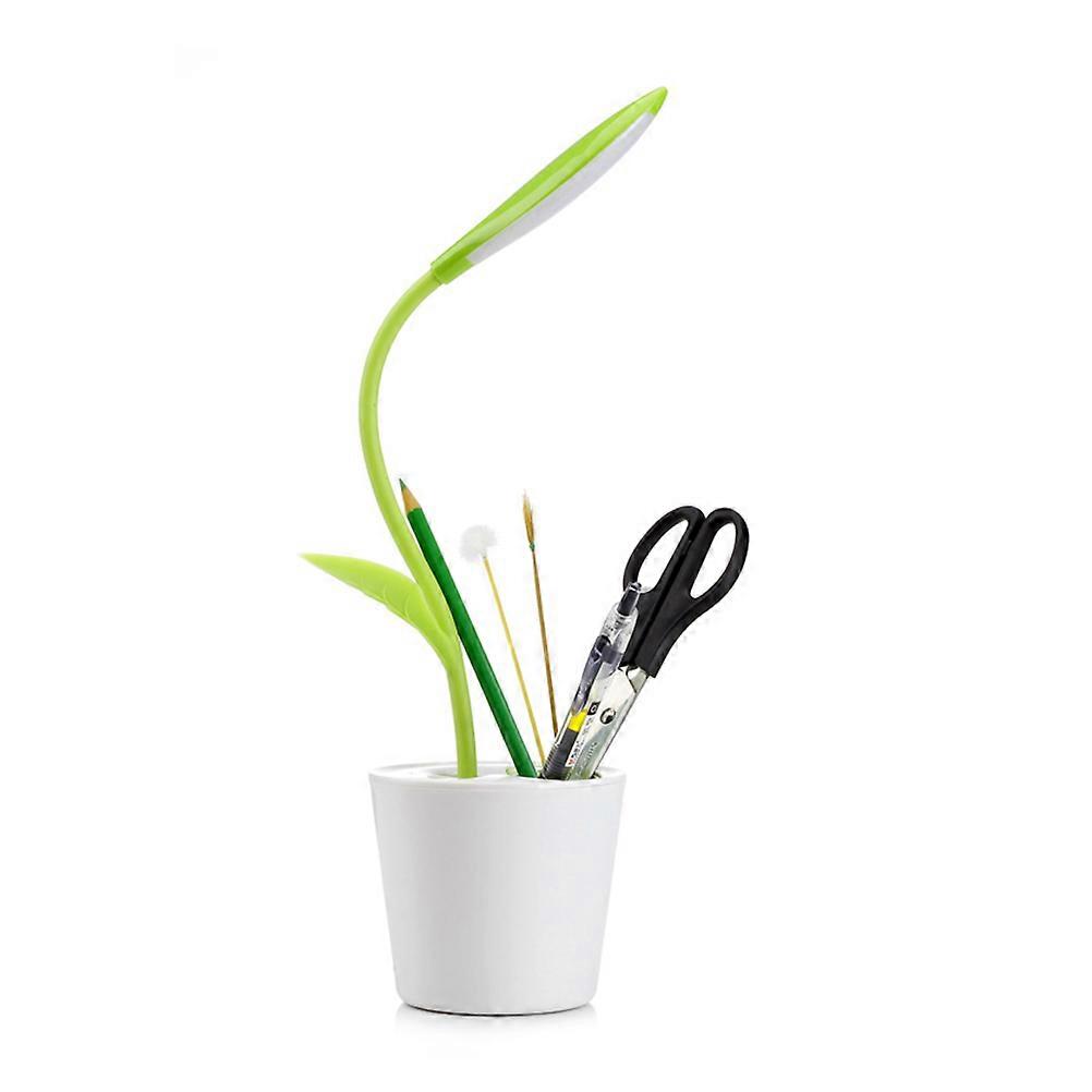 Green Lamp with Pen Holder for Study Desk at Home ABS Material Rechargeable Touch Switch 360° Rotation