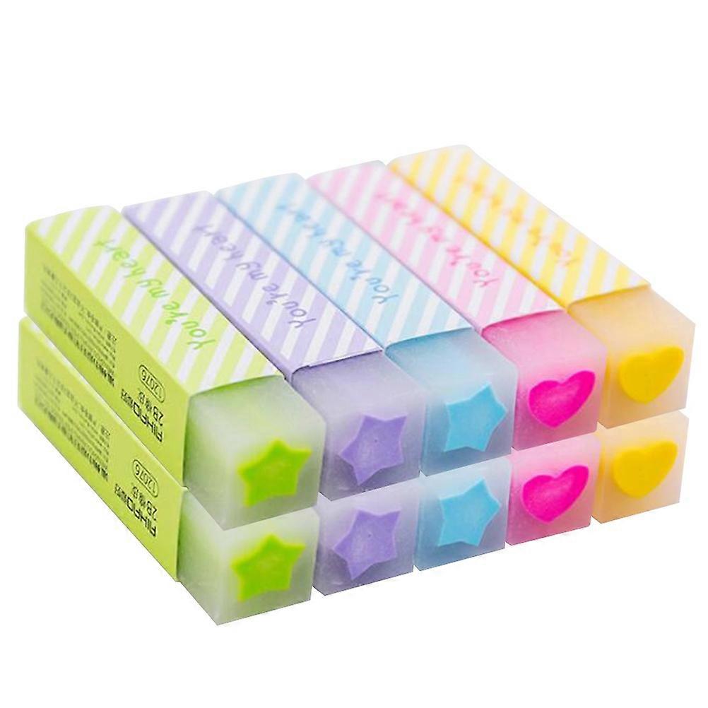 Cartoon Eraser Made of Rubber for School Assorted Color Great for Gifts and Party Favors 10pcs