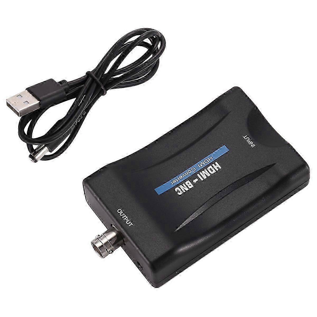 HDMI To BNC Video Audio Converter Adapter Compatible PAL/NTSC with USB Power Cord