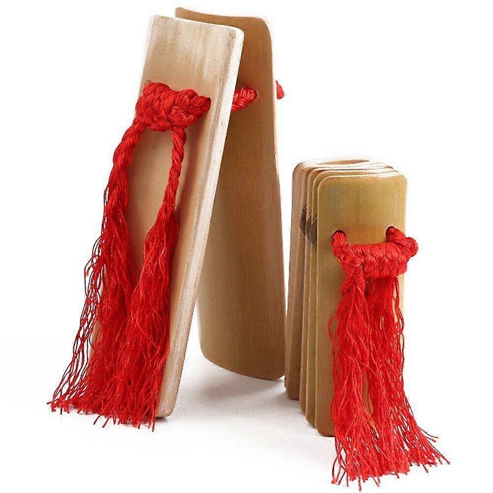 Chinese Kuaiban Bamboo Klapper Percussion Instrument, Traditional Allegro Performance Style, Musical Drama Props 2