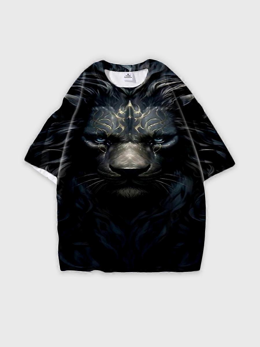 T-shirt round neck Pattern loose short sleeve B2121