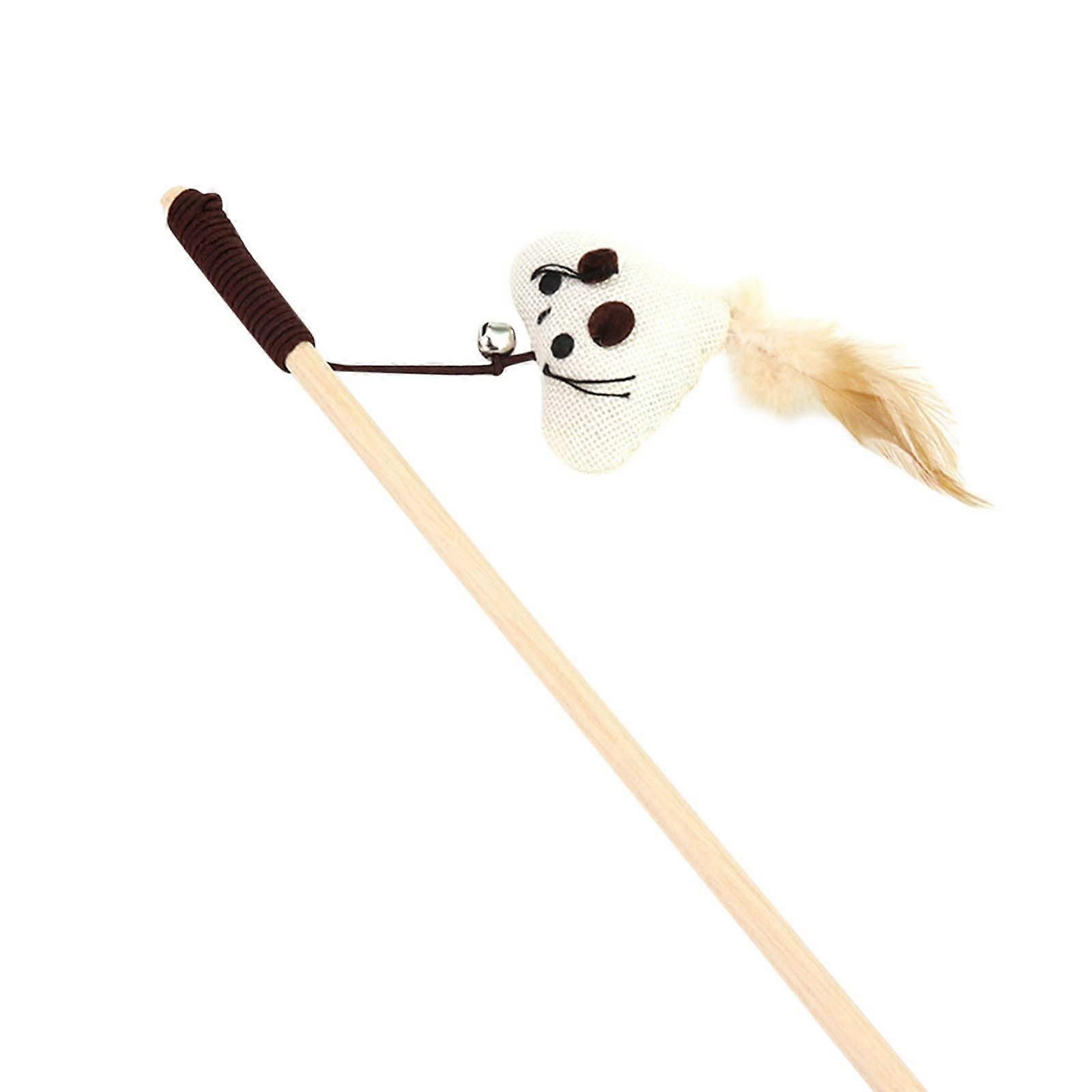 Automatic Cat Toy, Cat Teaser Stick with Feather, Suzuki Cat Teaser Stick, Wooden Chew Stick for Cats (Size D, One Size) Universal Size D