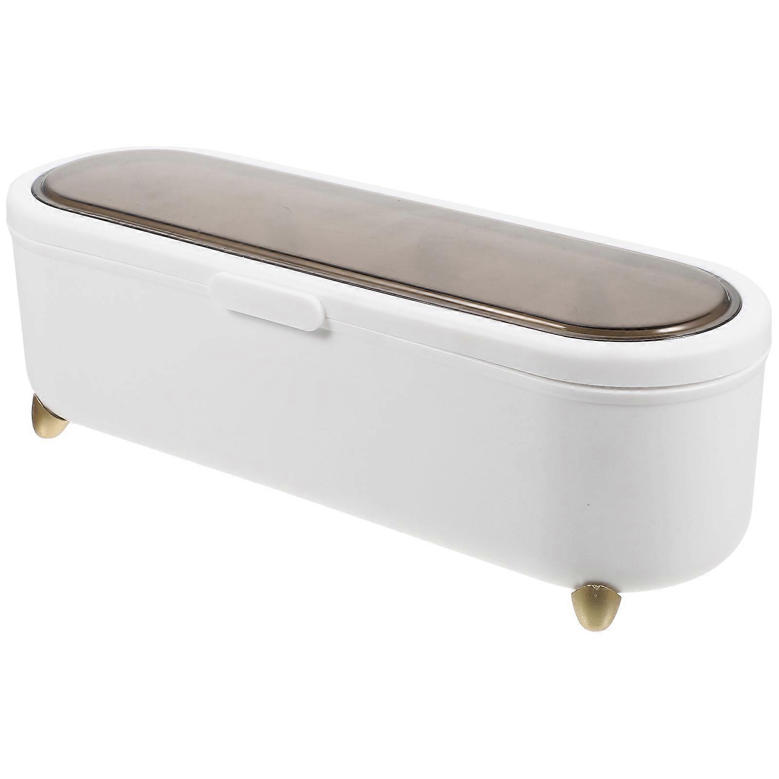 White Kitchen Storage Box for Cutlery and Utensils Made of Plastic Portable and Elegant Design
