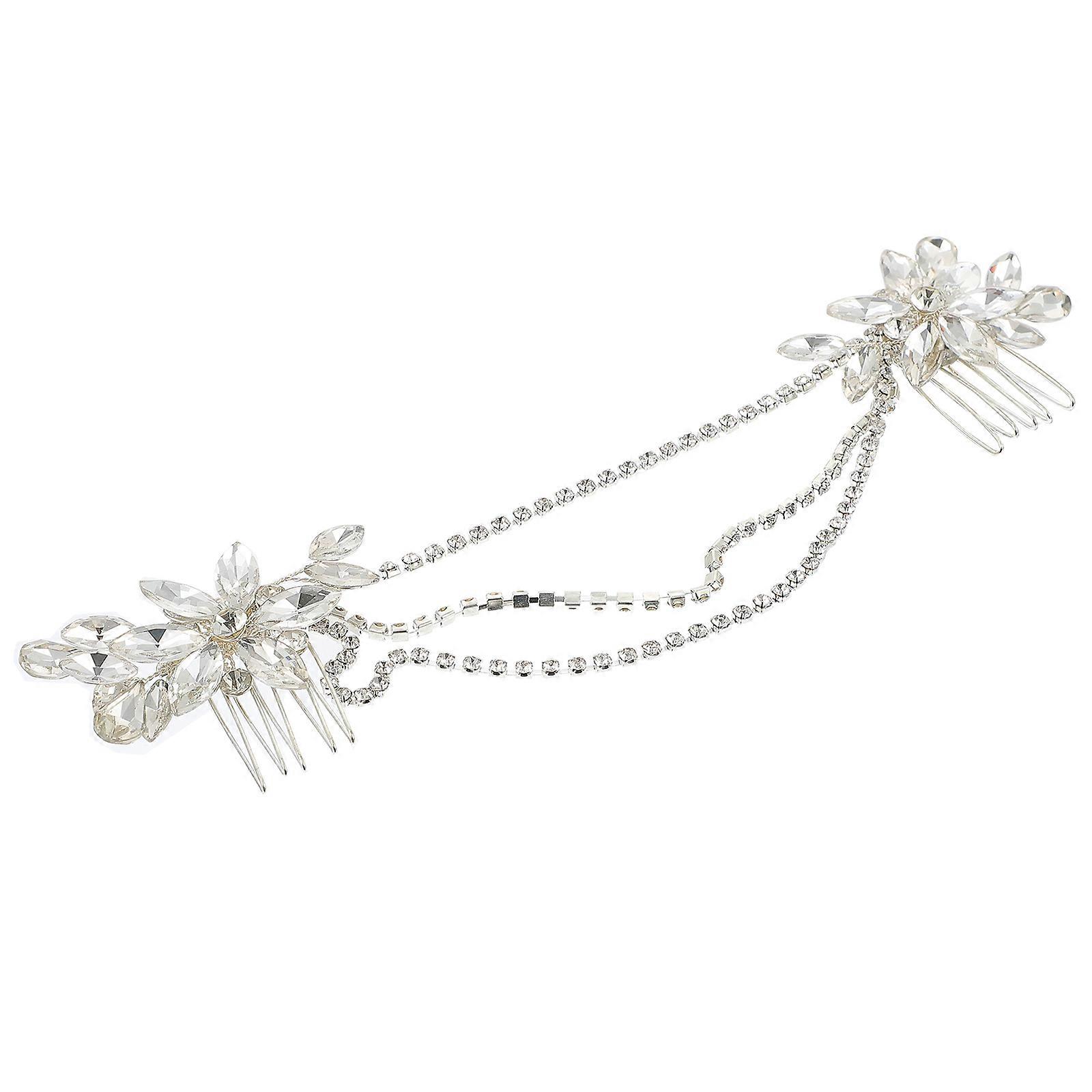 White Rhinestone Wedding Hair Piece for Bride Romantic and Elegant Design Fits All Special Occasions